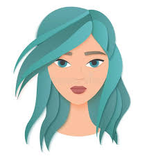 527 x 530 jpeg 39 кб. Vector Portrait Face Of Young Beautiful Woman With Long Green Hair Trendy Paper Layered Cut Art Beauty Fashion Concept Stock Vector Illustration Of Cartoon Happy 125524312