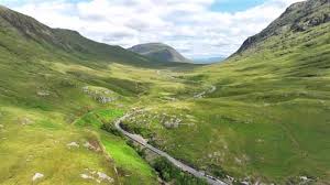 Glen Coe Valley in Scotland Aerial View, Nature Stock Footage ft. glen coe  valley & nc500