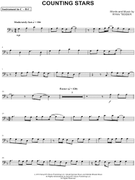 A clef is a symbol at the beginning of the staff that specifies the pitch of the notes on the staff. Onerepublic Counting Stars Bass Clef Instrument Sheet Music Cello Trombone Bassoon Baritone Horn Or Double Bass In D Minor Transposable Download Trombone Sheet Music Viola Sheet Music Saxophone Sheet Music