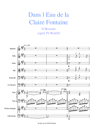 La fontaine à eau pour chat permet d'offrir à votre félin une eau propre et cristalline. Dans L Eau De La Claire Fontaine Sheet Music For Piano Violin Flute Cello More Instruments Mixed Ensemble Musescore Com