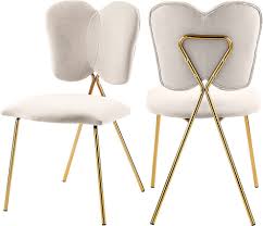 Angel Cream Dining Chair 780 Meridian Furniture Dining Chairs Dining Chairs Velvet Dining Chairs Cream Dining Chairs