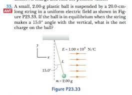 Solved 3 A Small 2 00 G Plastic Ball Is Suspended By A Chegg Com