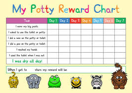 Potty Toilet Training Reward Chart Kids Childrens