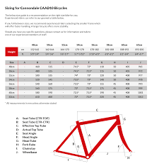 Cannondale Caad12 Size Chart