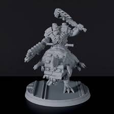 Ulug Hayaa on Mount - sci-fi orc with gun on beast - Miniature