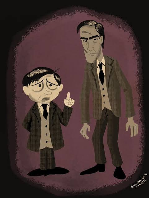 A little drawing I did of Dr. Einstein and Jonathan Brewster from Arsenic  and Old Lace (1944), one of my favorite films to watch every Halloween. How  do you think they look? :