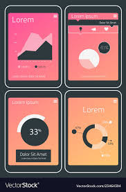 mobile app ui chart and diagram screens mockup kit