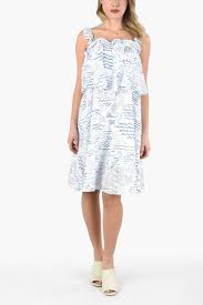 Maybe you would like to learn more about one of these? Kenzo Cotton Embroiderered Sleeveless Ruffled Dress Women Glamood Outlet