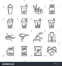Bubble Tea Icon Set Included Icons Stock Vector Royalty Free 774101476 Milchshake Tee Illustration Milchshake Rezept