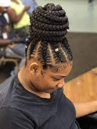 Feedinbraids Braids With Bun Bun Ponytailhairstyles Ponytail Bun Braids Braidsandtwists Braidedha Braided Hairstyles Hair Styles Braided Bun Hairstyles