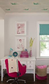 Birds Of A Feather New Vegas How To Get Cass To Follow You Girl S Room Bedroom Makeover Wallpapered Ceiling Writing Desk Pink And Turquoise Accents Girls Bedroom Turquoise Wallpaper Ceiling Turquoise Girls Rooms