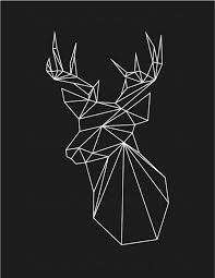 Black And White Geometric Animal Drawings Geometric Deer Black Deer Geometric Animal Origami Print Low Poly White Geometric Wall Print Geometric Deer Geometric Animal Wallpaper Geometric Animals