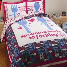 David Goliath Spooning Duvet Set In White And Navy Duvet Sets Bedding Sets Duvet Cover Sets
