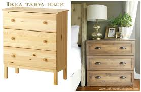 Cords are easily drawn through the back of the drawer. Oak House Design Co The New Nightstands An Ikea Tarva Hack