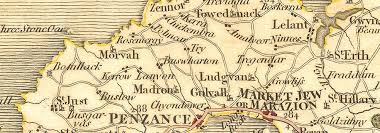 Known for its incredible light, st ives has attracted artists over the years and is home to a tate gallery and the barbara hepworth museum and sculpture garden. West Cornwall Penzance St Ives Redruth Camborne Lands End Lizard Cary 1794 Map Ebay