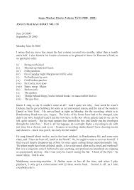 Angus Mackay Diaries Volume XVII (2000 - 2002) ANGUS MACKAY DIARY NO. 170  June 26 2000 - September 20 2000. Monday June 26 2000