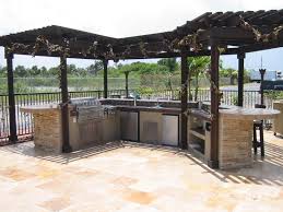 The walls are open allowing people to enjoy the weather. Small Outdoor Kitchen Gazebo Novocom Top