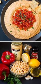 Roasted Red Pepper Hummus So Much Better Than The Store Bought Stuff Food Processor Recipes Stuffed Peppers Healthy Snacks