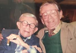 1988 GEORGE BURNS Candid Snapshot Photo w Character Movie Actor MACK  CHANDLER