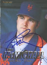 1997 Fleer GREG MCMICHAEL Signed Card autograph BRAVES METS