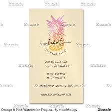 Orange Pink Watercolor Tropical Pineapple Fruit Business Card Magnet Zazzle Com In 2020 Watercolor Business Cards Magnetic Business Cards Fruit Artwork