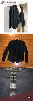 Zara Faux Leather Waterfall Jacket Waterfall Leather Jacket Zara Clothes Design