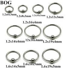 Us 1 99 10 Pieces Extra Large Size Surgical Steel Captive Bead Ring Septum Nose Hoop Ring Ear Tragus Cartilalge Labia Piercing Ring 16g In Body