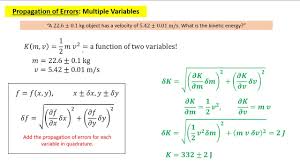 Uncertainty And Propagation Of Errors Youtube