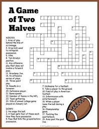 Free Printable Football Crossword Super Bowl Activities Printable Puzzles Football Kids