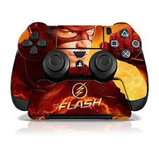 Controller Gear The Flash Electric Yellow Ps4 Skin Set For Controller And Controller Stand Click Image For More Detail Ps4 Skins The Flash Playstation Games