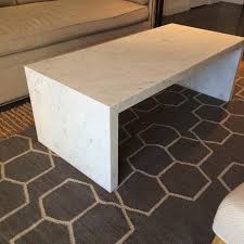 Carrara Marble Waterfall Table Carrara Marble Virtual Garage Sale Transitional House