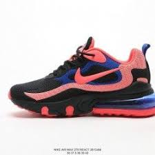 Nike Air Max 270 React Kpu Black Pink Blue Women S Running Shoes Nike Air Max Running Nike Air Max Nike Shoes Air Max