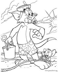 Tom And Jerry Tom And Jerry On The Beach Coloring Page Cartoon Coloring Pages Beach Coloring Pages Coloring Pictures