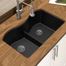 winpro granite quartz double l bowl