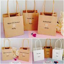 Personalised Rustic Wedding Mini Small Paper Gift Bags Etsy Bridesmaid Gift Bags Flower Girl Gift Bag Paper Gift Bags