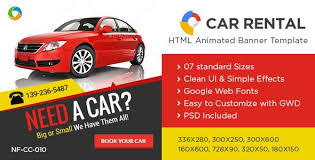 Car Sales Rental Html5 Banners 7 Sizes Google Web Designer Banner Ads Rental