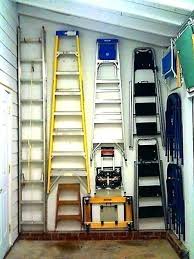How To Hang A Ladder In The Garage Garage Organization Tips Ladder Storage Garage Organization
