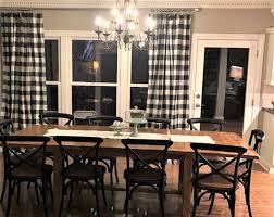 Black And White Buffalo Plaid Curtains Black And White Buffalo Check Curtains Rod Pocket Optional Cotton Or Blackout Lining Buffalo Check Curtains French Country Living Room Check Curtains
