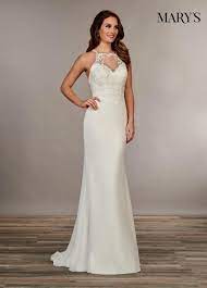 Lace Straps Wedding Dress New Marys Bridal Mb1040 Halter Neck Bridal Gown