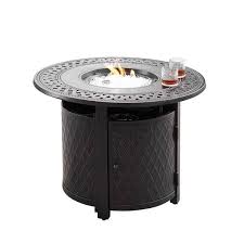 The table offers up to 50,000 btu of heat with smoky black lava rock media. Oakland Living Round Propane Fire Table 34 In X 24 5 In 25 000 Btu Antique Copper Ritz Fpt Ac Rona