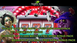 Another great bonus players like to look for are free spins, either a one time bonus offer or daily offers. Raging Bull Casino Daily Bonuses And Free Spins Nabble Casino Bingo Casino Raging Bull Online Casino Bonus