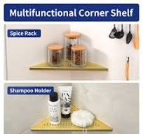 Corner Shower Shelves 10", Brushed Gold 304 Stainless Steel Recessed Corner  Shelf