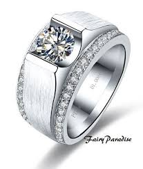 Mens Wedding Ring 1 Ct Center Man Made Diamond 5 Rows Pave Set Ring Wedding Bands Free Ring Box Gift For Guys Dad Fathers Day In 2020 Wedding Ring Diamond