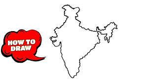 How To Draw India Map Easily Step By Step Simple India Map Drawing In 2020 India Map Drawing Tutorial Easy Online Art Tutorials