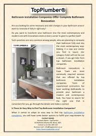 bathroom installation companies offer
