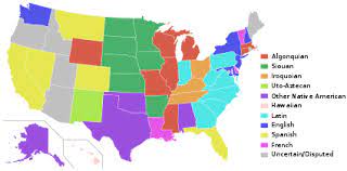 The us map with states template in powerpoint format includes two slides. List Of State And Territory Name Etymologies Of The United States Wikipedia