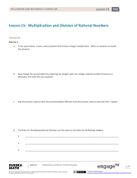 Teaching the lesson materials key activities lesson 5 6 343. Grade 7 Mathematics Module 2 Topic B Lesson 15