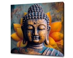 Buddha Sculpture Yoga Figure Waterfall Canvas Prints Wall Hangings ,home  Decor,mounted Canvas Print Ready to Hang