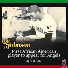 Los Angeles Angels - Lou Johnson became the first African American player  in Angels history when he played left field in the first game in franchise  history on April 11, 1961 at