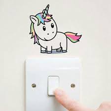 Us 0 54 Cartoon Unicorn Light Switch Color Wall Stickers For Kids Rooms Bedroom Removable Switch Decal Wall Art Removable Wall Art Decals Light Switch Decal
